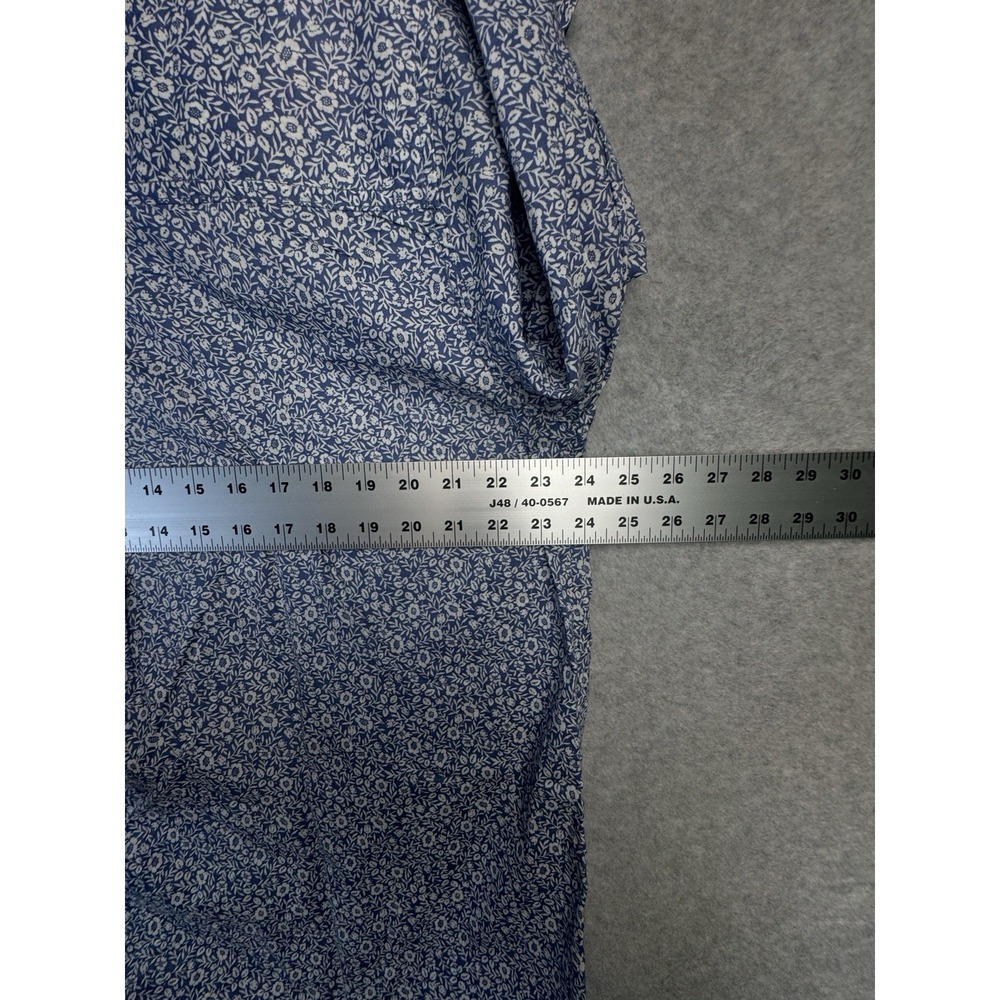 American Eagle NWT 100% Cotton Blue White Floral Print Button-Up Shirt Small - Picture 15 of 16